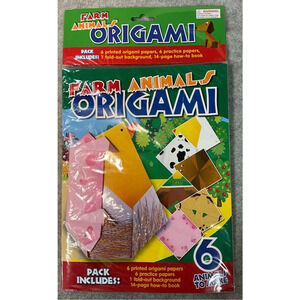 NEW IN PACKAGE Farm Animal Origami 6 Animals Background Practice Pages How Too
